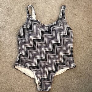Chevron Patterned One-Piece Swimsuit